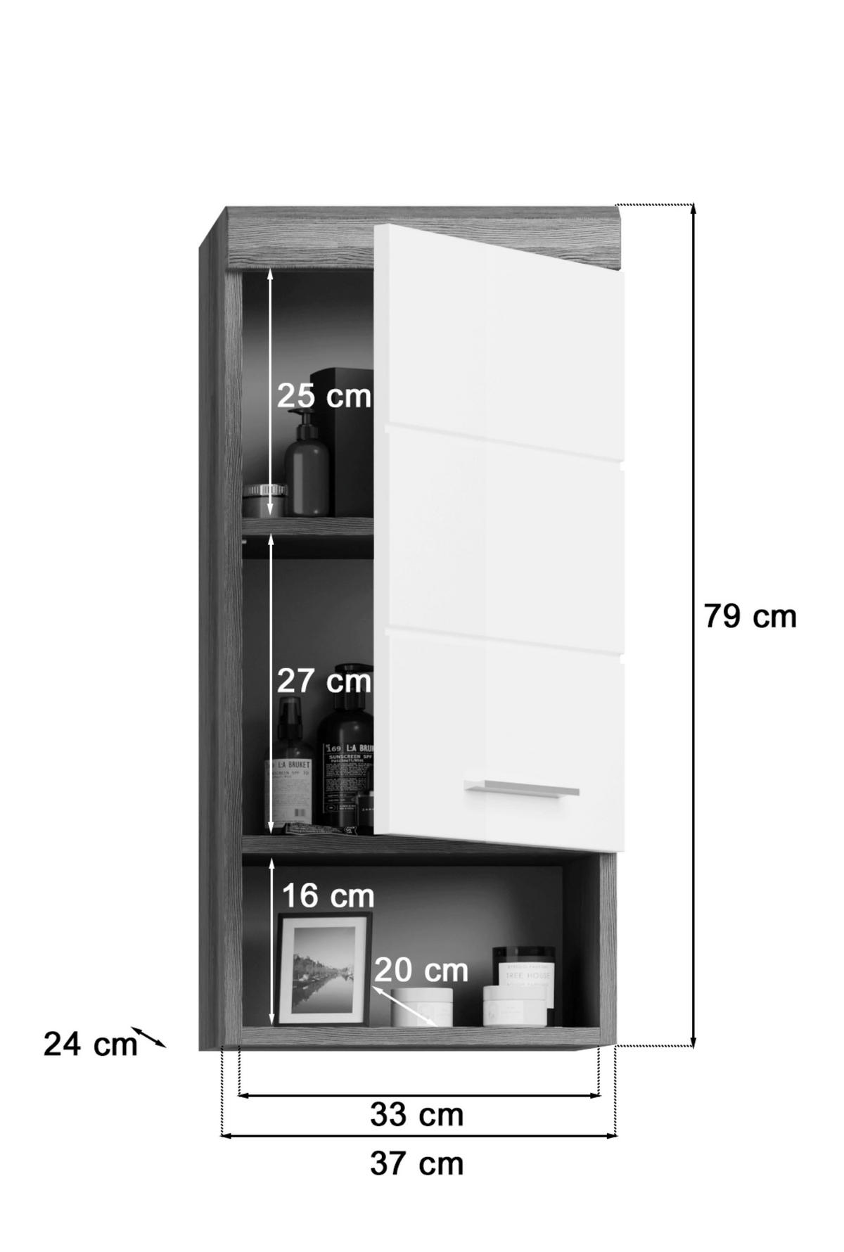 KÚPEĽŇA biela s vysokým leskom  - biela s vysokým leskom, Modern, kompozitné drevo/plast (134cm) - MID.YOU