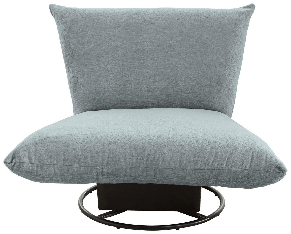 RELAXSESSEL Bouclé    - Schwarz/Hellblau, Design, Textil/Metall (100/78/96cm) - Livetastic