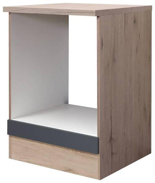 HERDUMBAUSCHRANK 60/85/60 cm in Dunkelgrau, Eiche San Remo - Dunkelgrau/Eiche San Remo, MODERN, Holzwerkstoff (60/85/60cm) - FlexWell