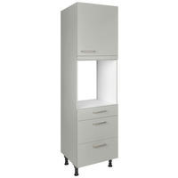 GERÄTEUMBAUSCHRANK 60/216,6/58 cm  Grau  - Edelstahlfarben/Grau, Modern, Holzwerkstoff/Metall (60/216,6/58cm) - Nobilia