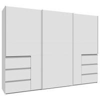 SCHWEBETÜRENSCHRANK 270/200/61 cm 3-türig Weiß  - Alufarben/Weiß, KONVENTIONELL, Holzwerkstoff/Metall (270/200/61cm) - Carryhome
