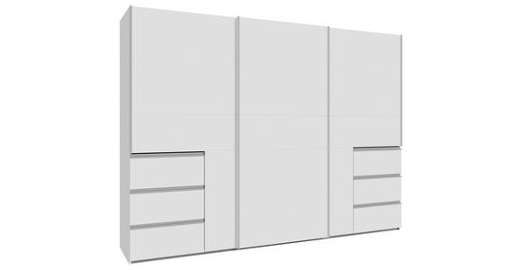 SCHWEBETÜRENSCHRANK  in Weiß  - Alufarben/Weiß, KONVENTIONELL, Holzwerkstoff/Metall (270/200/61cm) - Carryhome