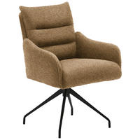 ARMLEHNSTUHL Teddystoff  - Schwarz/Braun, Design, Textil/Metall (62/86/68cm) - Welnova