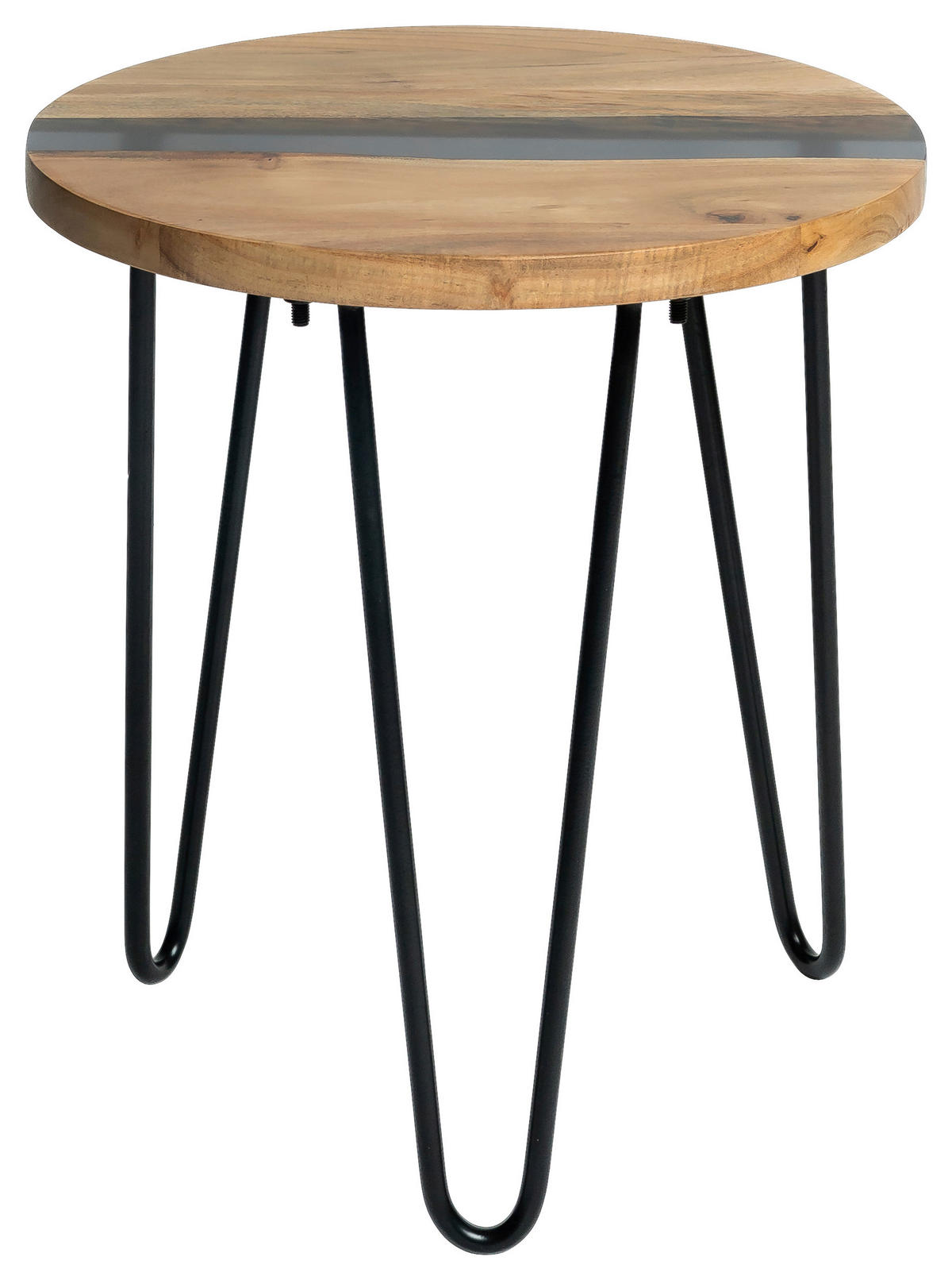 BEISTELLTISCH in Holz, Metall 40/40/45 cm  - Schwarz/Akaziefarben, LIFESTYLE, Holz/Metall (40/40/45cm) - Landscape