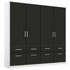 DREHTÜRENSCHRANK in Weiss, Grau  - Chromfarben/Weiss, Modern, Holzwerkstoff/Kunststoff (181/210/54cm) - Rauch Möbel