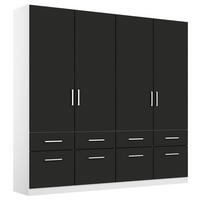 DREHTÜRENSCHRANK in Weiss, Grau  - Chromfarben/Weiss, Modern, Holzwerkstoff/Kunststoff (181/210/54cm) - Rauch Möbel