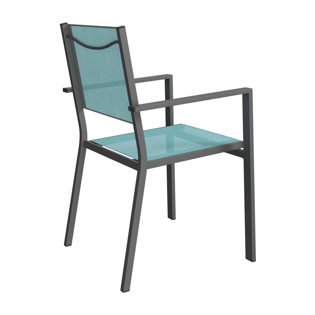 STAPELSESSEL Aluminium Anthrazit, Blau  - Blau/Anthrazit, Design, Textil/Metall (57/88/58cm) - Ambia Garden