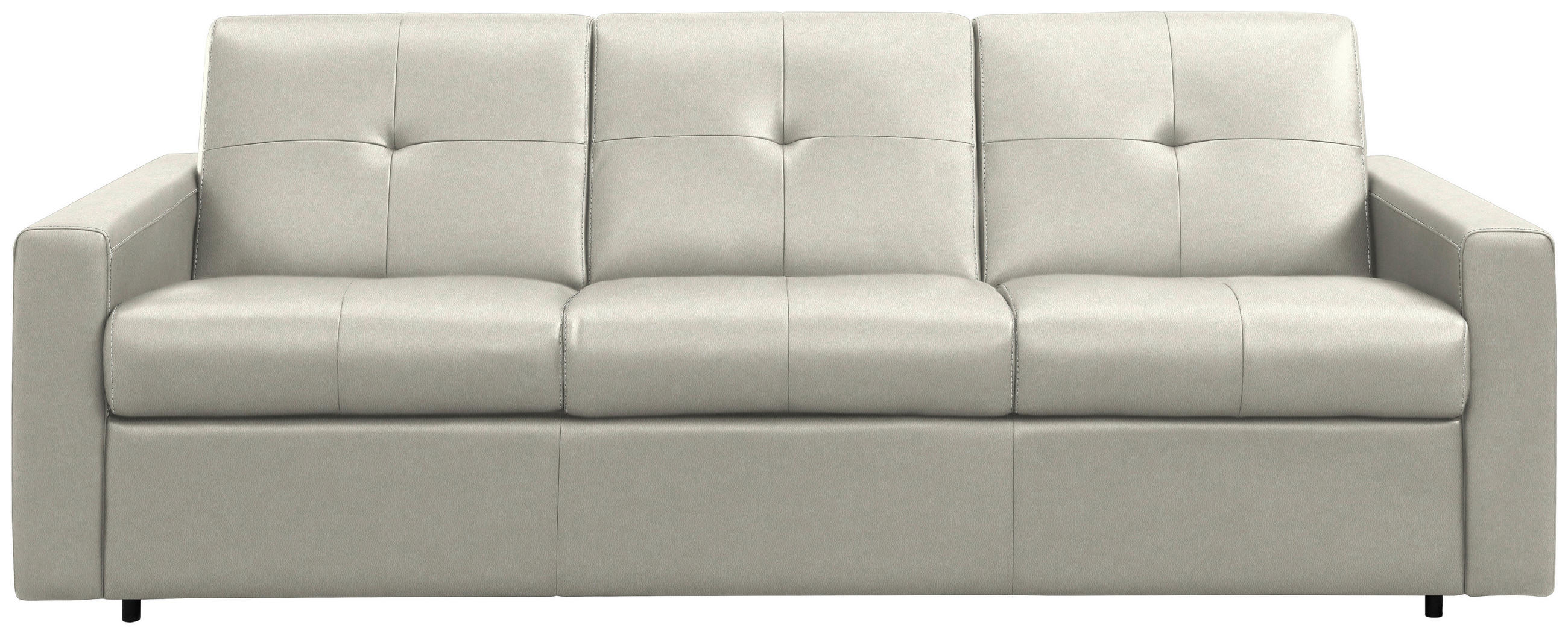 SCHLAFSOFA Bard in Echtleder Weiß  - Schwarz/Weiß, KONVENTIONELL, Leder/Kunststoff (206/81/96cm) - Novel