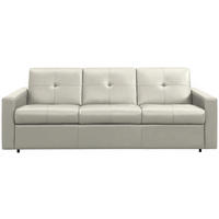 SCHLAFSOFA Bard in Echtleder Weiß  - Schwarz/Weiß, KONVENTIONELL, Leder/Kunststoff (206/81/96cm) - Novel