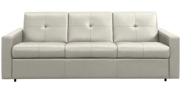 SCHLAFSOFA Bard in Echtleder Weiß  - Schwarz/Weiß, KONVENTIONELL, Leder/Kunststoff (206/81/96cm) - Novel