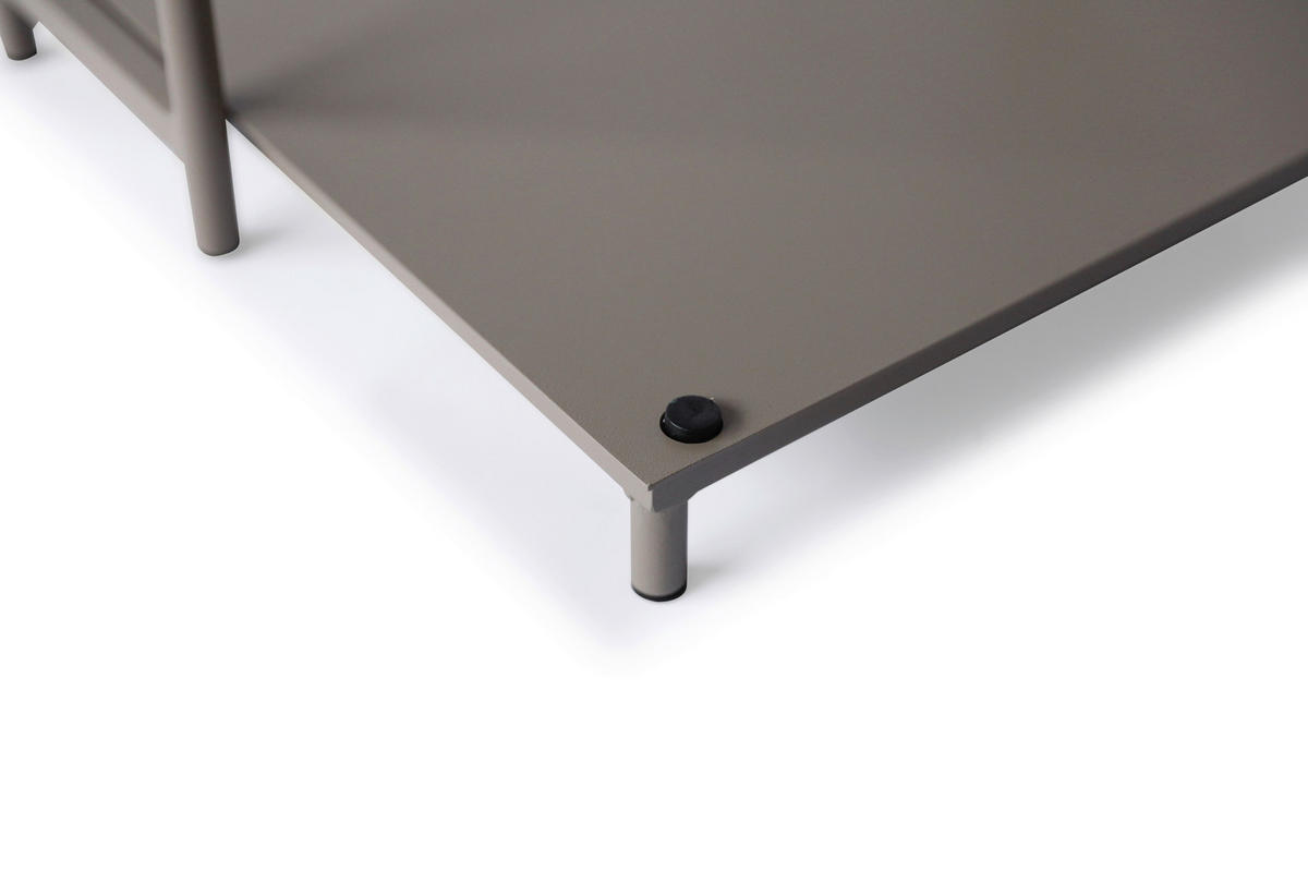 BEISTELLTISCH 40/42/60 cm Taupe rechteckig  - Taupe/Anthrazit, Design, Metall (40/42/60cm) - Xora