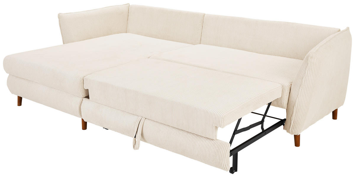 ECKSOFA in Cord Creme  - Eichefarben/Creme, Konventionell, Holz/Textil (162/284cm) - Carryhome