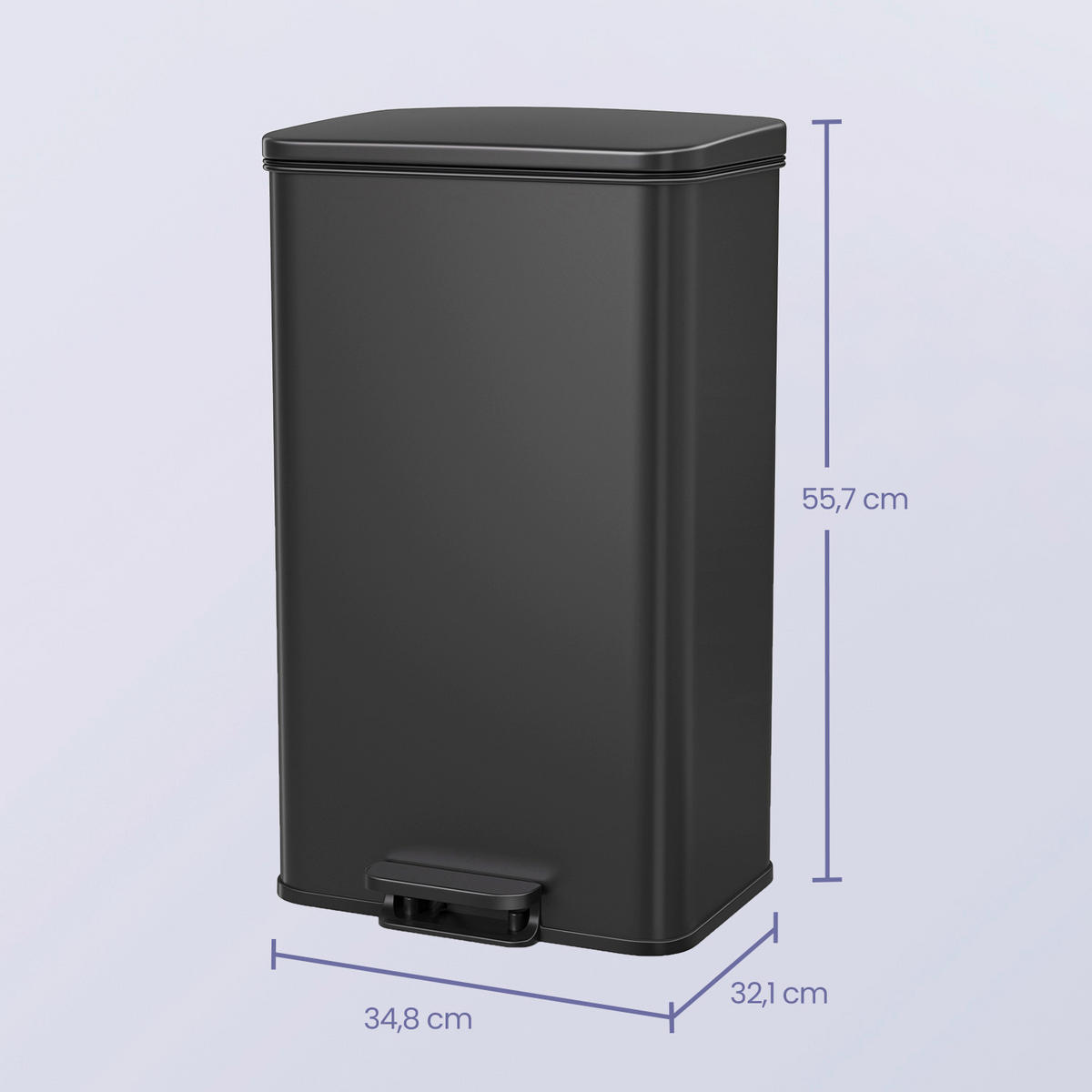 KOŠ NA ODPADKY  40 l - černá, Basics, kov/plast (34,5/59,5/32cm)
