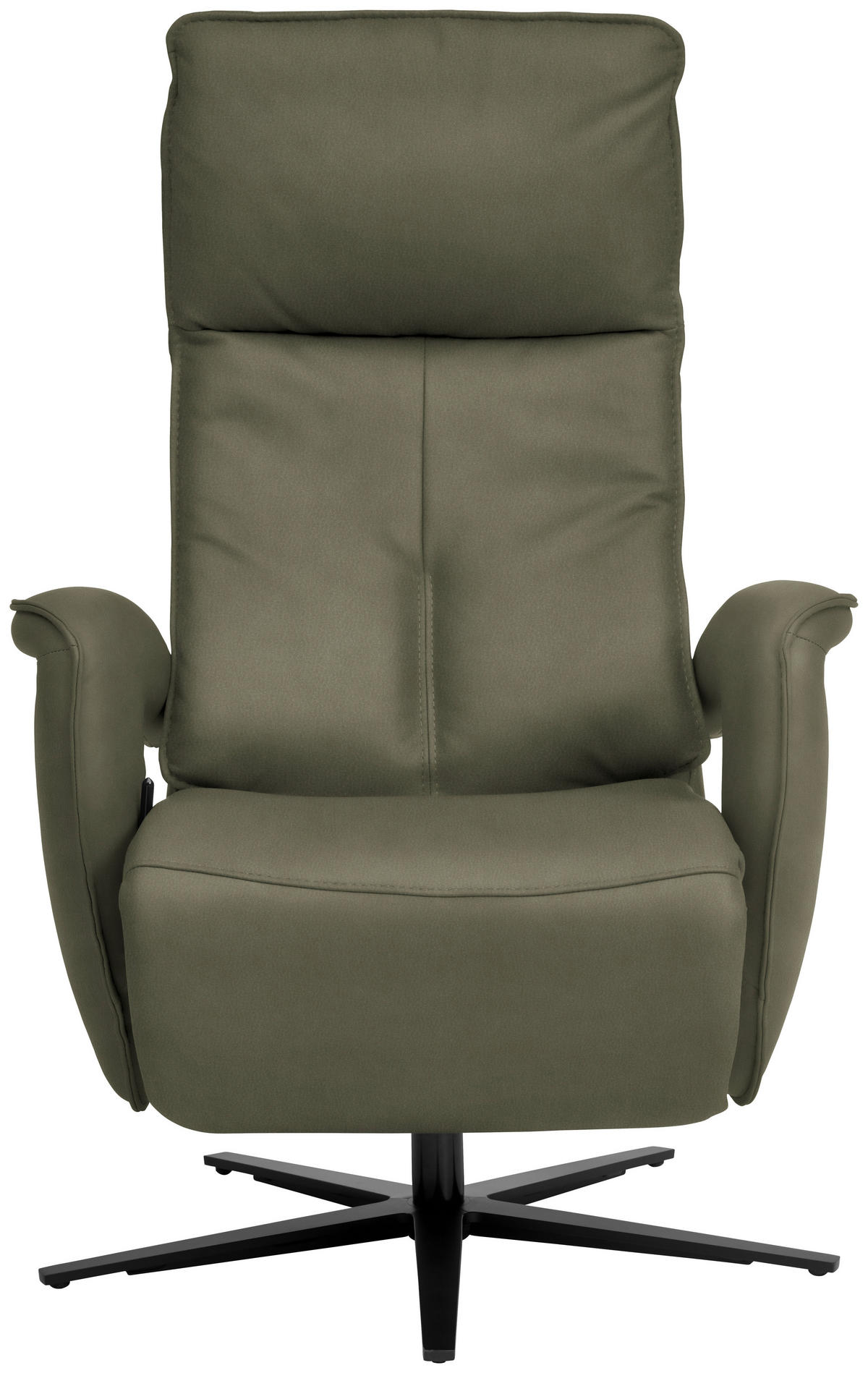 RELAXSESSEL in Leder Graugrün  - Schwarz/Graugrün, Design, Leder/Metall (77/119/87cm) - Valdera
