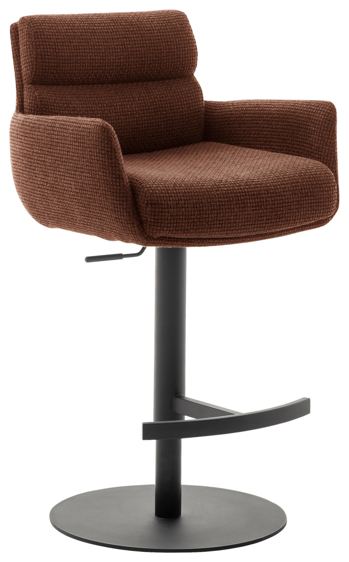 BARHOCKER Metall, Textil Rostfarben  - Rostfarben/Schwarz, Design, Textil/Metall (54/84/52cm) - Dieter Knoll