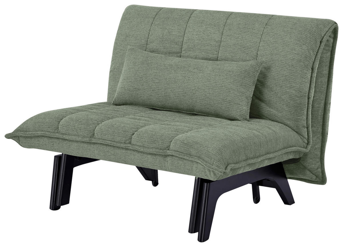 SCHLAFSESSEL  in Webstoff Grün  - Schwarz/Grün, Basics, Holz/Textil (108/82/102cm) - Stylife