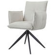 ARMLEHNSTUHL  in Eisen Cord  - Beige/Schwarz, Design, Textil/Metall (63,5/85/63,5cm) - Novel