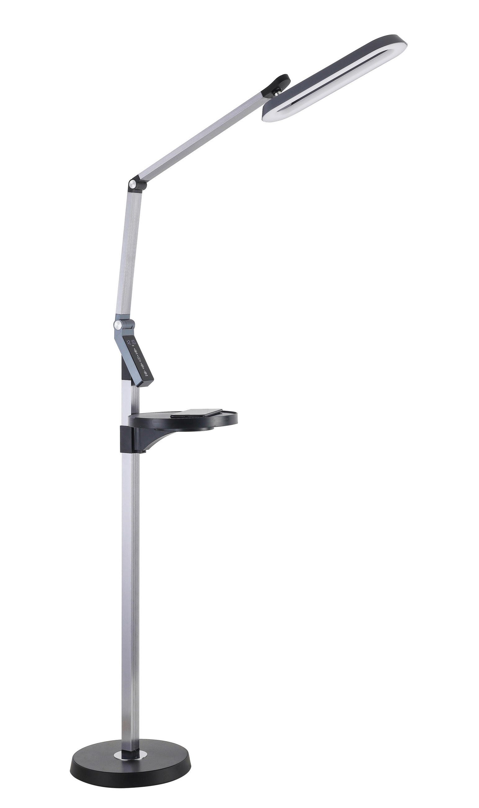 STOJACIA LED LAMPA, 27,2/71/135 cm - čierna/antracitová, Trend, kov/plast (27,2/71/135cm) - Novel