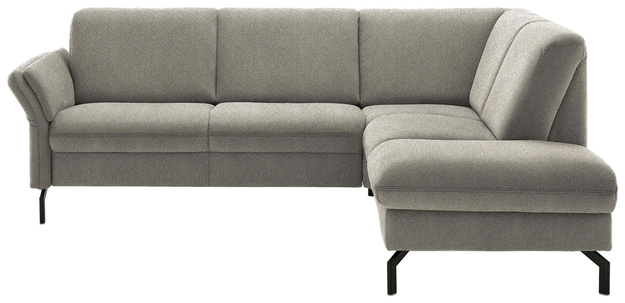 ECKSOFA  in Flachgewebe Schilfgrün  241/190 cm  - Schilfgrün/Schwarz, KONVENTIONELL, Textil/Metall (241/190cm) - Beldomo Comfort
