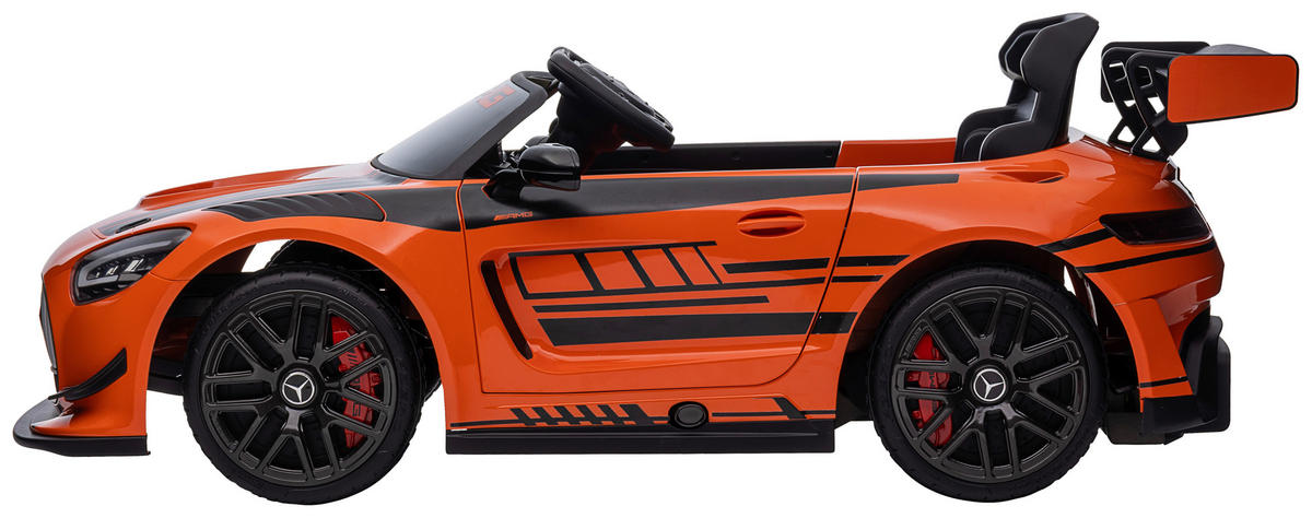ELEKTRO-KINDERAUTO  - Schwarz/Orange, KONVENTIONELL, Kunststoff/Metall (115/58/29cm) - Atrigo