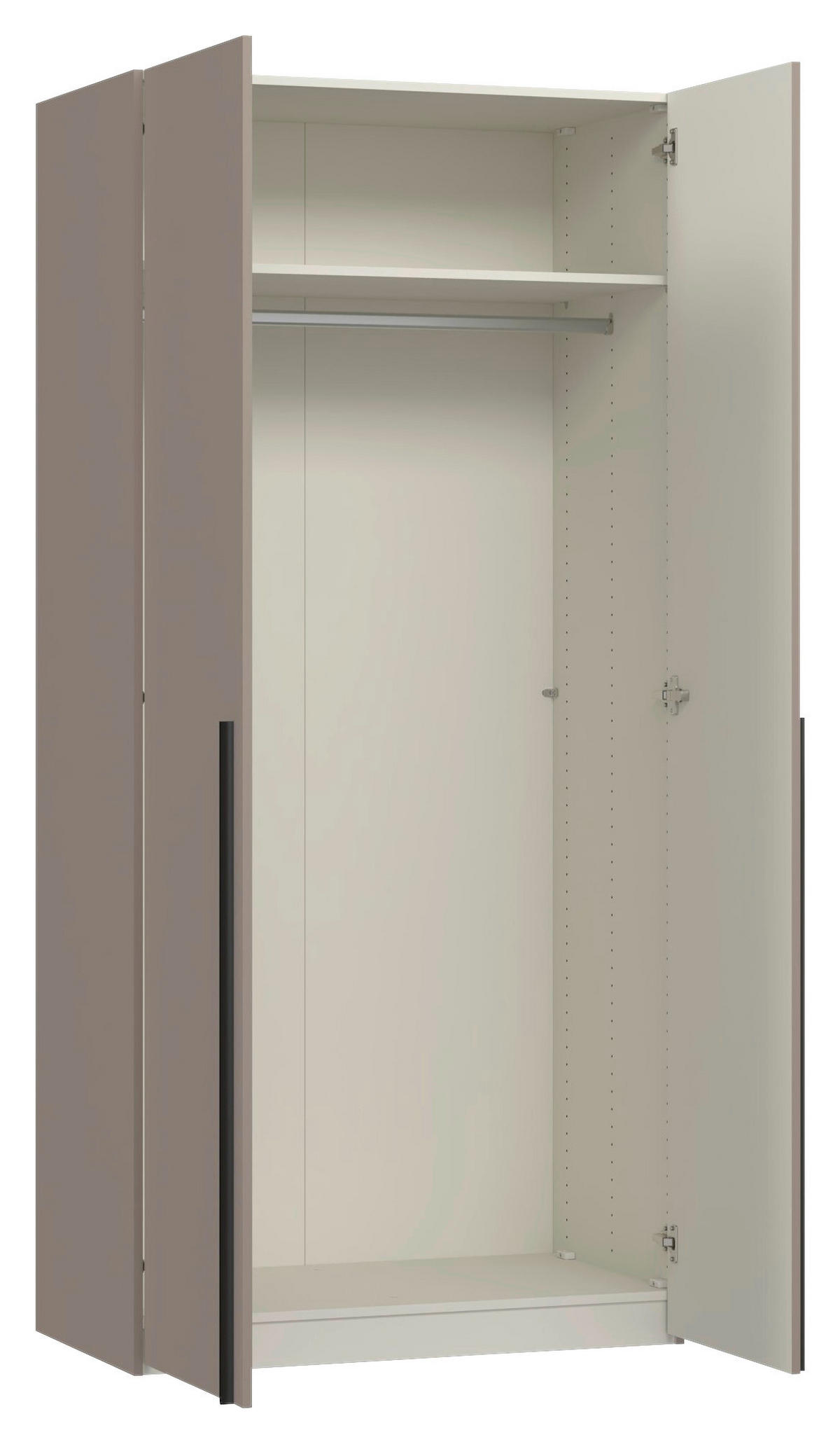 DREHTÜRENSCHRANK 102/220/59 cm,  in Hellbraun, 2-türig  - Hellbraun/Schwarz, Design, Holzwerkstoff/Metall (102/220/59cm) - Jutzler