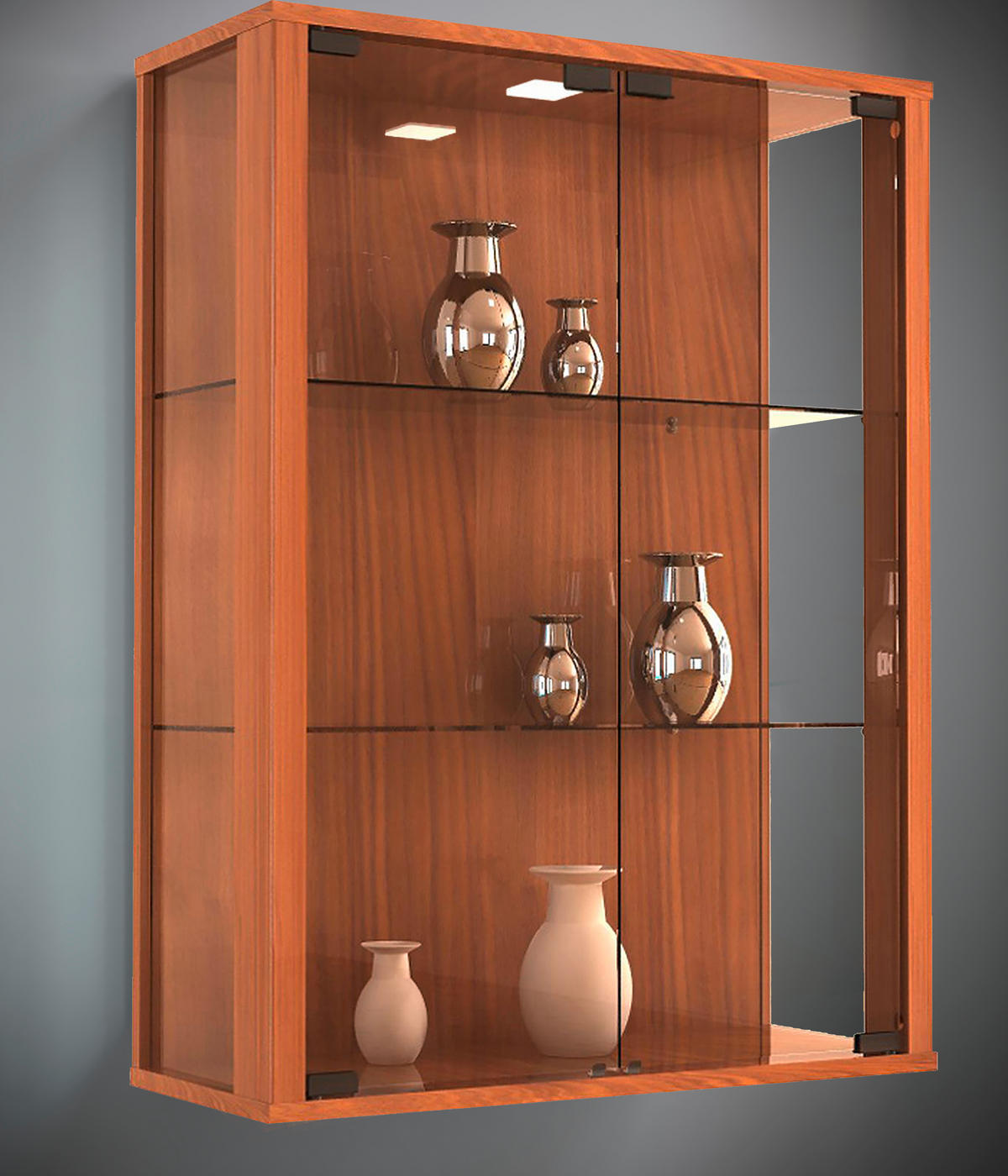 HÄNGEVITRINE in Nussbaumfarben  - Transparent/Nussbaumfarben, Lifestyle, Glas/Holzwerkstoff (60/80/25cm) - MID.YOU