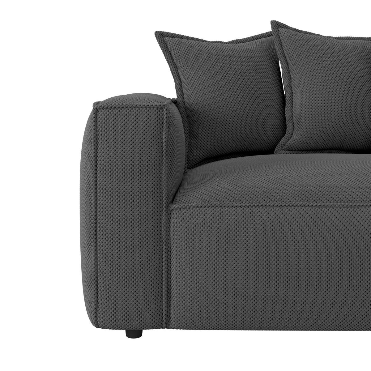 BIGSOFA in Mikrofaser Anthrazit  - Anthrazit/Schwarz, Modern, Textil (280/72/109cm) - MID.YOU
