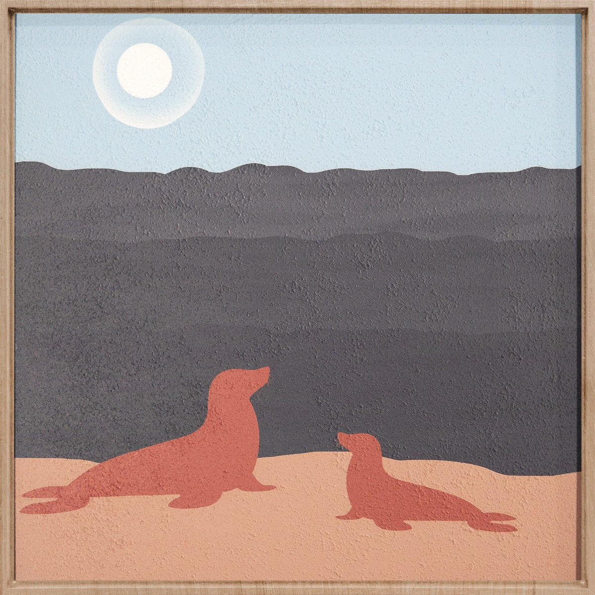 Wandkraft Bild Seals by the Ocean Mehrfarbig 74x74x10 cm