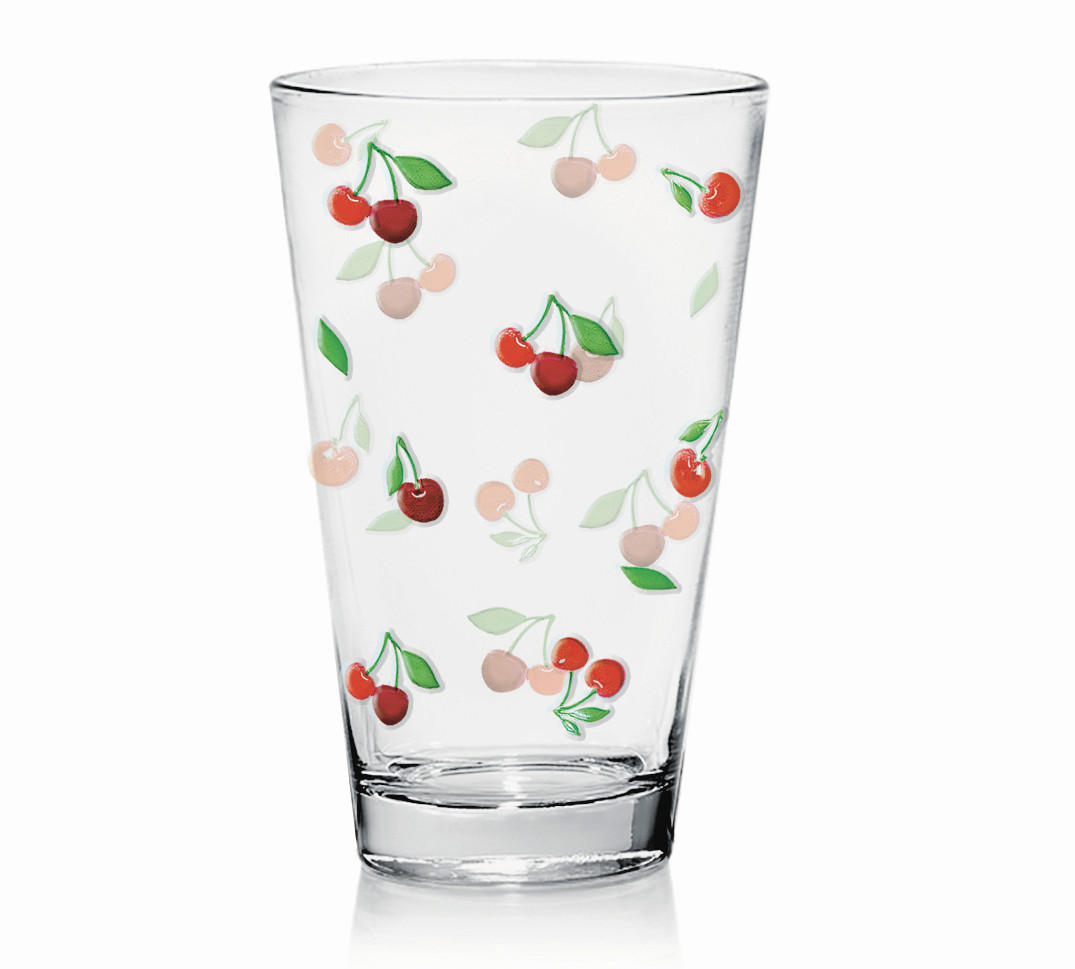 POHÁR 310 ml  - piros/áttetsző, Basics, üveg (0,31l)