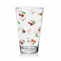 POHÁR 310 ml  - piros/áttetsző, Basics, üveg (0,31l)