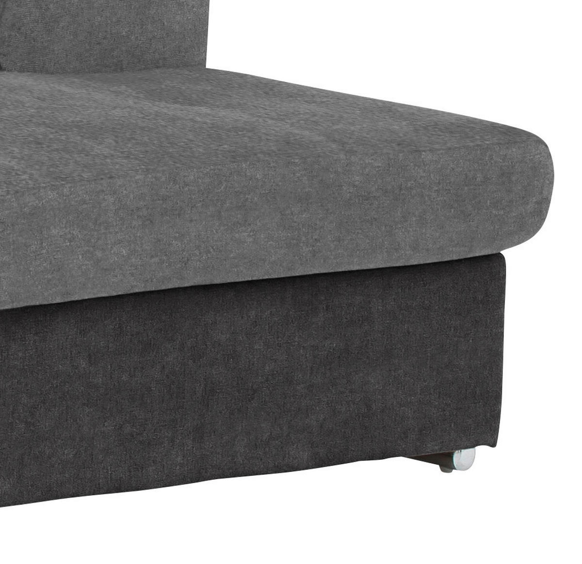 ECKSOFA in Mikrofaser Schwarz, Dunkelgrau  - Chromfarben/Dunkelgrau, Design, Textil/Metall (262/216cm) - Livetastic