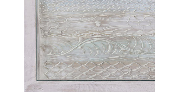 COUCHTISCH Mangoholz massiv rechteckig Weiß 95/65/46 cm  - Weiß, LIFESTYLE, Glas/Holz (95/65/46cm) - Landscape