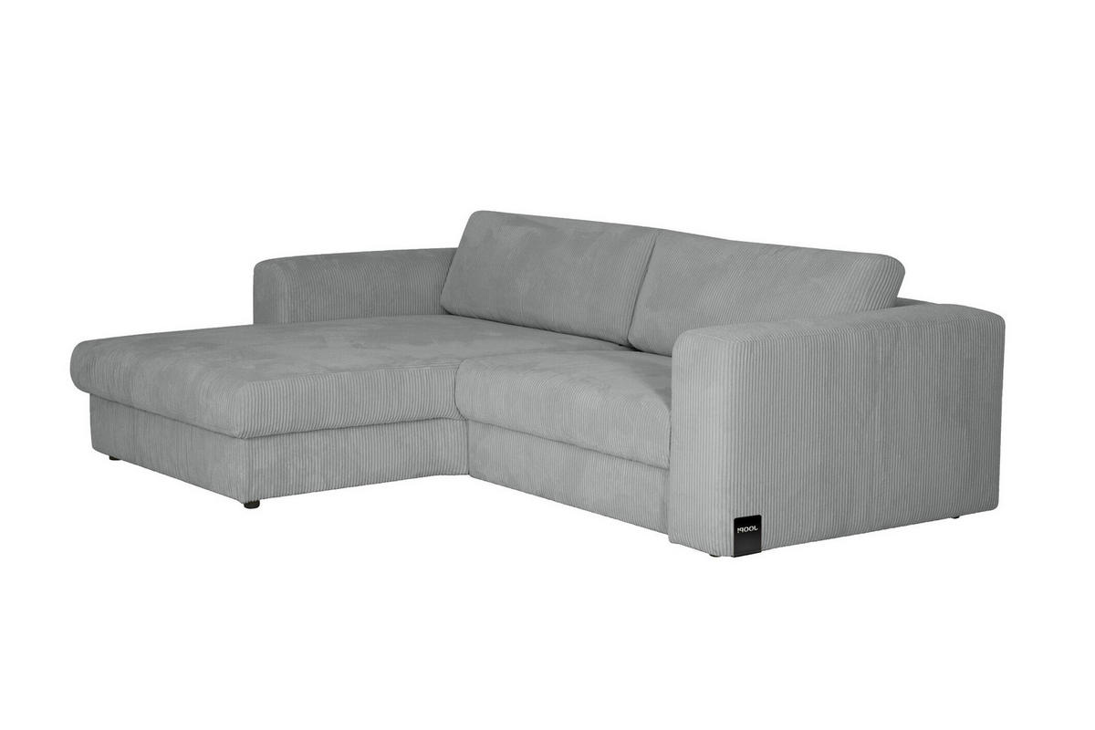 ECKSOFA JOOP Hellblau, Hellgrau Cord Rücken echt  - Hellgrau/Schwarz, KONVENTIONELL, Kunststoff/Textil (192/269cm) - Joop!