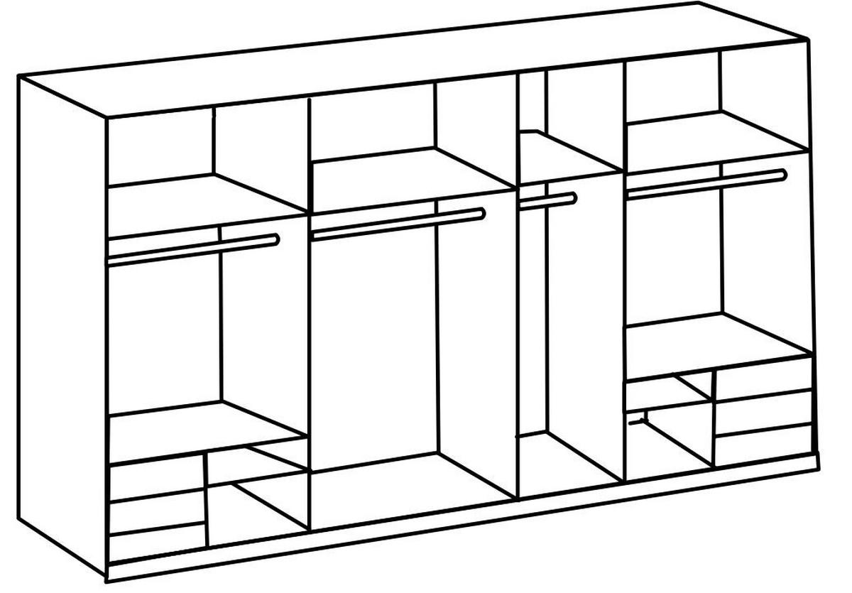 SCHWEBETÜRENSCHRANK in Grau, Weiss  - Chromfarben/Weiss, Modern, Holzwerkstoff (300/216/65cm) - MID.YOU