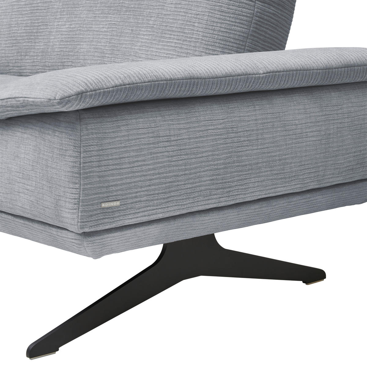 ECKSOFA in Flachgewebe Grau  155/284 cm  - Schwarz/Grau, Design, Textil/Metall (155/284cm) - Koinor
