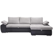 SEDEŽNA GARNITURA, svetlo siva, temno siva tekstil - temno siva/nikelj, Design, umetna masa/tekstil (271/175cm) - Xora