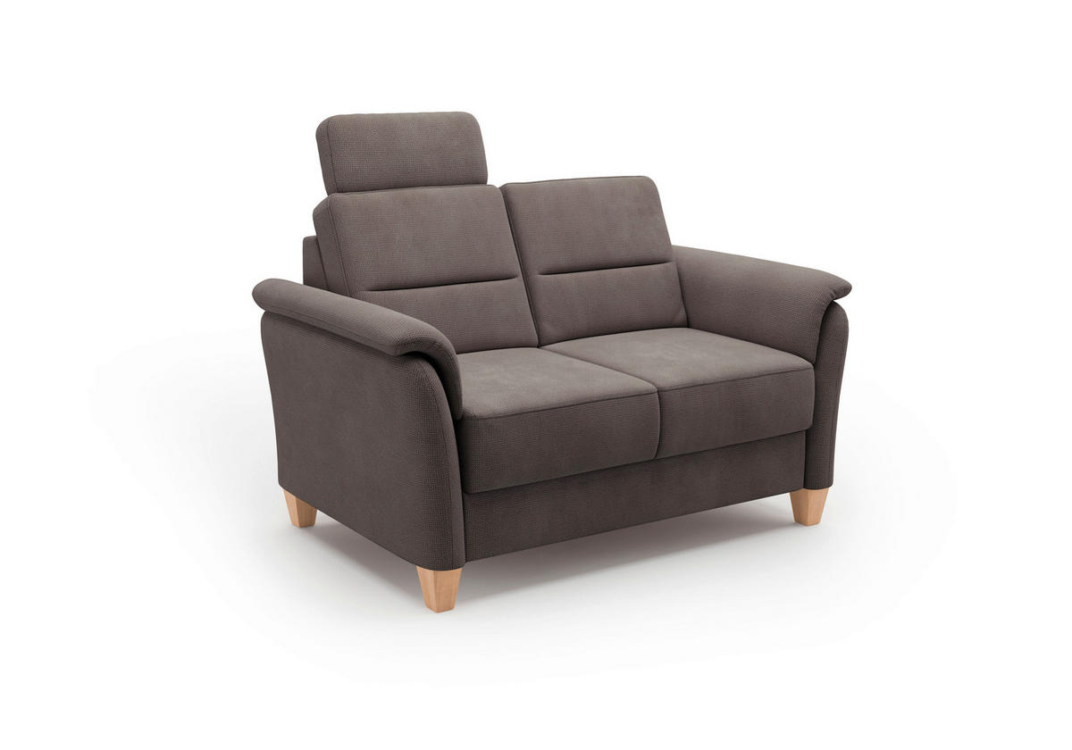 2-SITZER-SOFA Flachgewebe Dunkelbraun  - Eichefarben/Dunkelbraun, KONVENTIONELL, Holz/Textil (149/89/89cm) - Sit & More