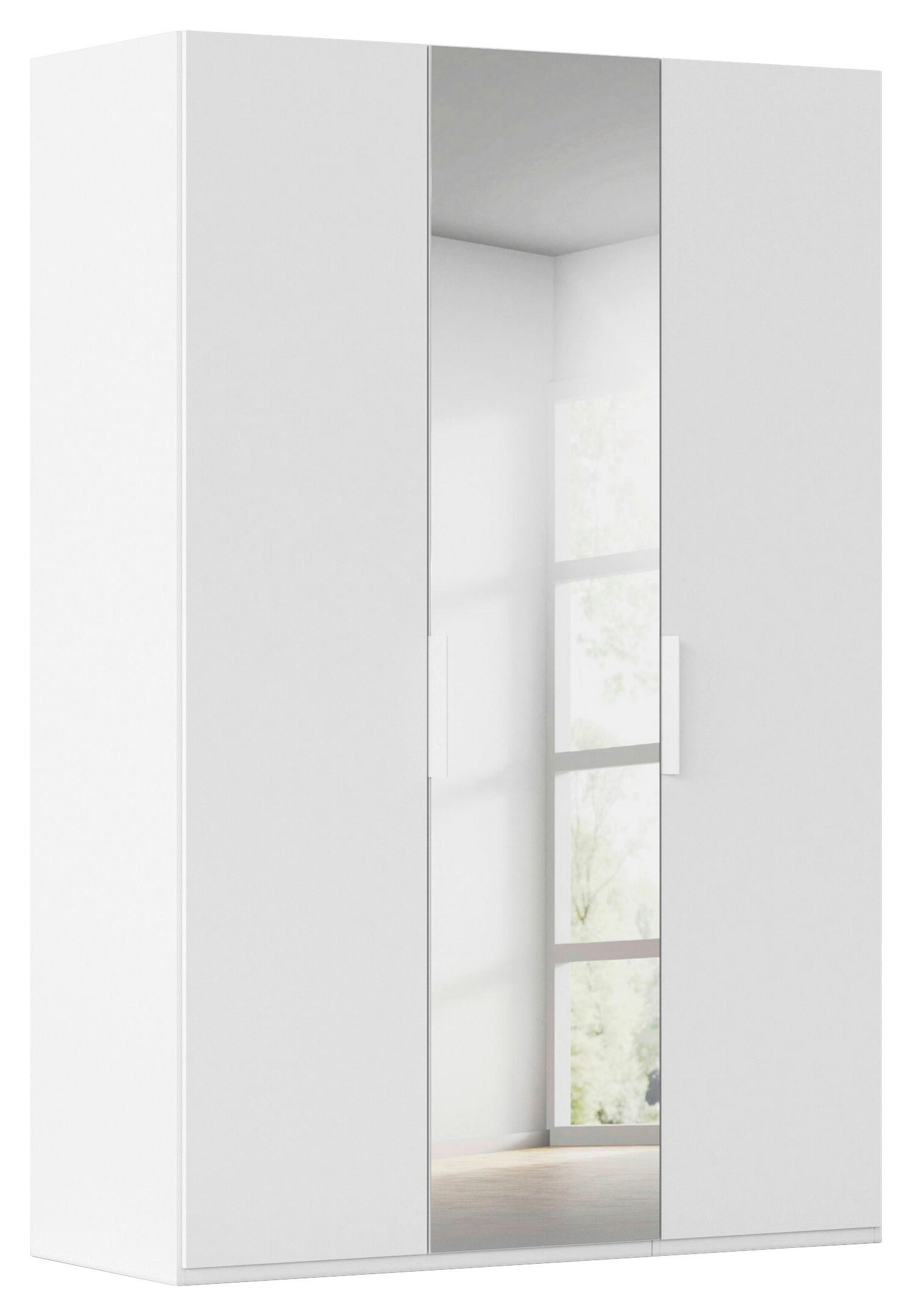 DREHTÜRENSCHRANK 151/223/61 cm,  in Weiß, 3-türig  - Weiß, Basics, Glas/Holzwerkstoff (151/223/61cm) - Novel