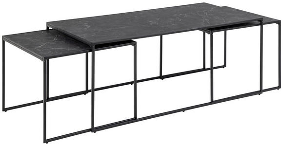 COUCHTISCHSET Schwarz - Schwarz, KONVENTIONELL, Holzwerkstoff/Metall (56-120/56-60/44-48cm) - Carryhome