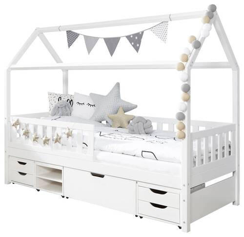 HAUSBETT 90/200 cm Weiss  - Weiss, Modern, Holz (90/200cm) - MID.YOU