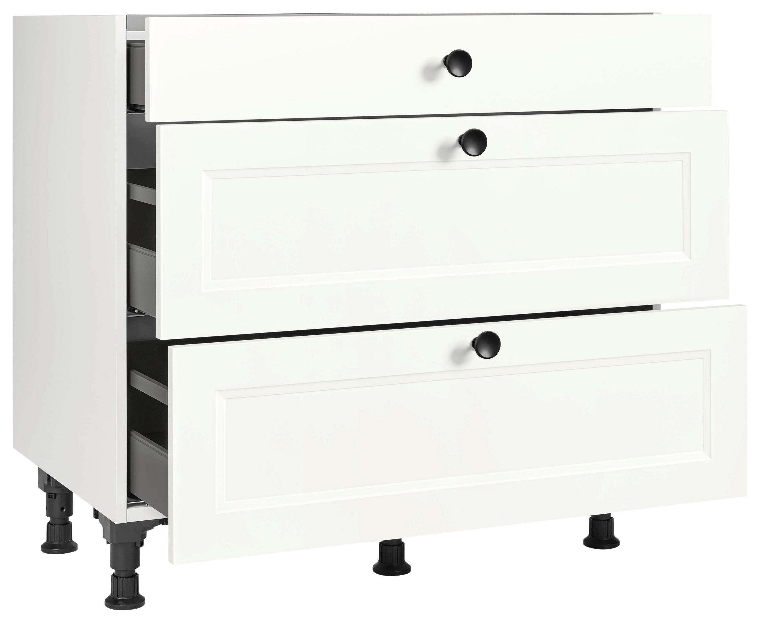 KOCHFELDUMBAUSCHRANK 90/87/56 cm  in Weiß  - Schwarz/Weiß, MODERN, Holzwerkstoff/Metall (90/87/56cm) - Nobilia