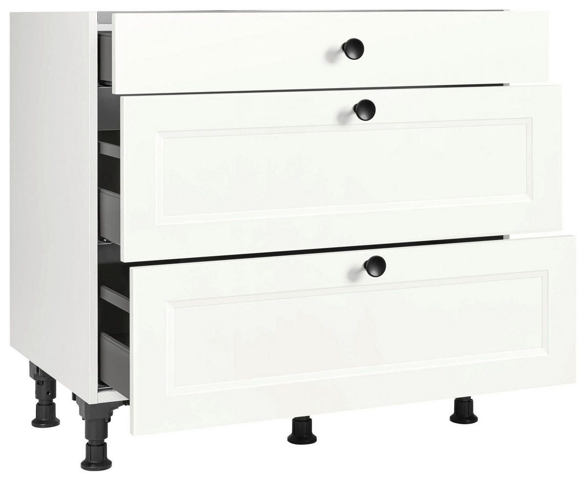 KOCHFELDUMBAUSCHRANK 90/87/56 cm  in Weiß  - Schwarz/Weiß, MODERN, Holzwerkstoff/Metall (90/87/56cm) - Nobilia