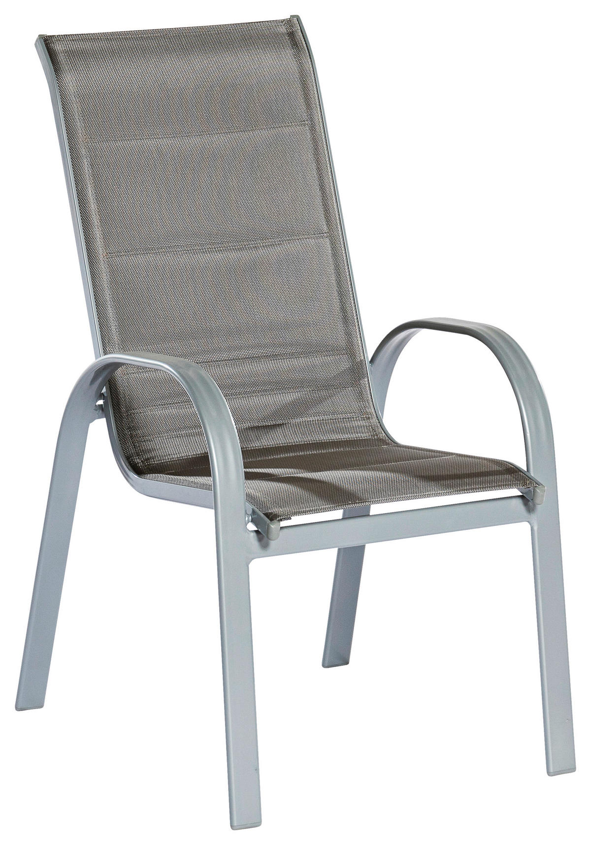 STAPELSESSEL in Metall, Textil Braun, Silberfarben  - Silberfarben/Braun, KONVENTIONELL, Textil/Metall (56,5/104/77cm) - Gardenson