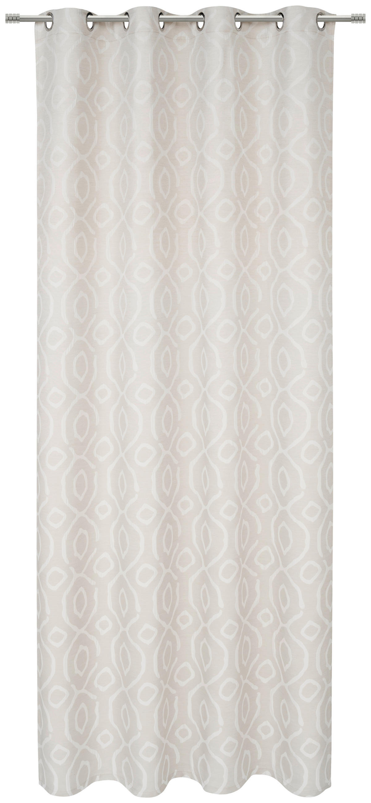 ZAVESA SA KARIKAMA bež - bež, Konvencionalno, tekstil (140/245cm) - Esposa