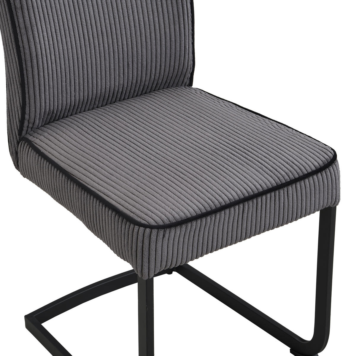 SCHWINGSTUHL  in Eisen Webstoff  - Anthrazit/Schwarz, Design, Textil/Metall (46/97/60,5cm) - Carryhome