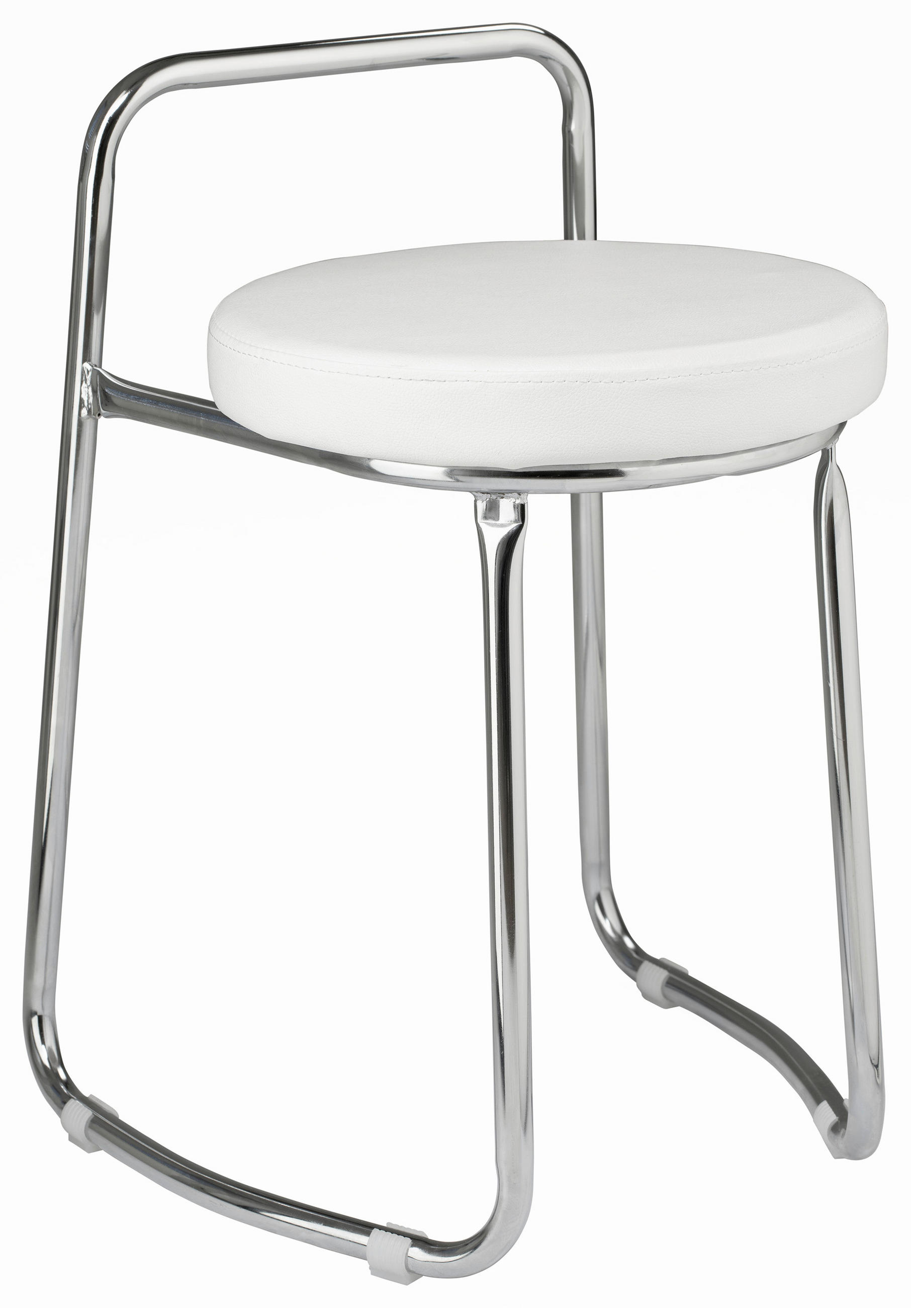 BADHOCKER - Chromfarben/Weiß, Basics, Textil/Metall (43/61/40cm)