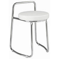 BADHOCKER - Chromfarben/Weiß, Basics, Textil/Metall (43/61/40cm)