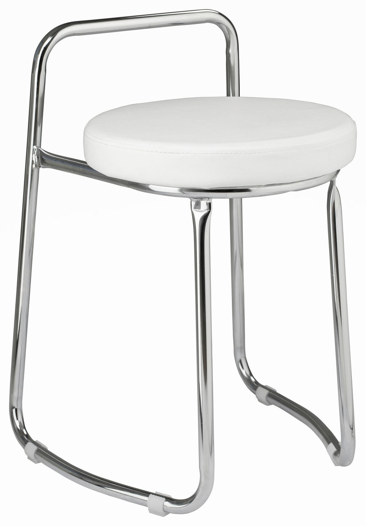 BADHOCKER - Chromfarben/Weiß, Basics, Textil/Metall (43/61/40cm)