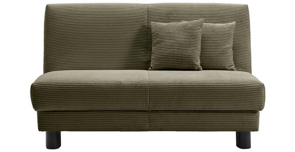 SCHLAFSOFA Cord Grün  - Schwarz/Grün, Design, Textil/Metall (145/85/100cm) - Carryhome