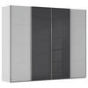 SCHWEBETÜRENSCHRANK 271/223/68 cm 4-türig Grau  - Chromfarben/Grau, KONVENTIONELL, Glas/Holzwerkstoff (271/223/68cm) - Novel